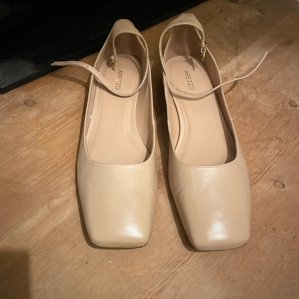 Arezzo Pink Square-toe Flats